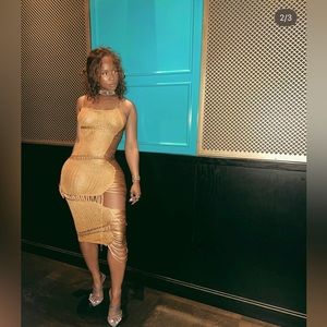 Isa Boulder exclusive orange midi dress; NEVER WORN